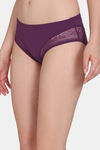 Zivame Primrose Low Rise Full Coverage Hipster Panty - Dark Purple — thumbnail 5